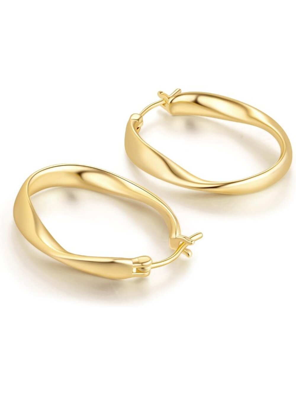 Stylish 14K Gold Hoop Earrings for Women - Elegant & Versatile Jewelry Accessory